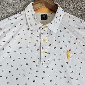 U Suck At Golf Shirt Mens XL White Egg Golf Polo Performance AOP Breakfast